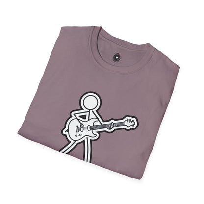 Stick figure playing guitar