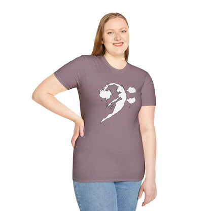 Bass clef in woman silhouette graphic.