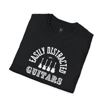 "Easily distracted by guitars" in a radius graphic.