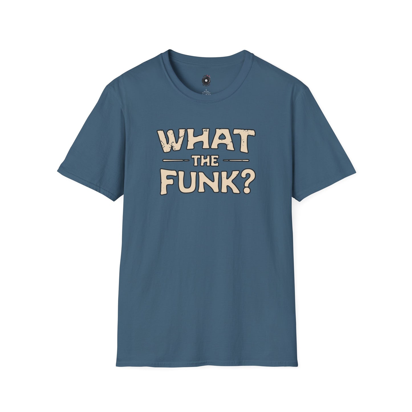 "What the funk? in vintage style text.
