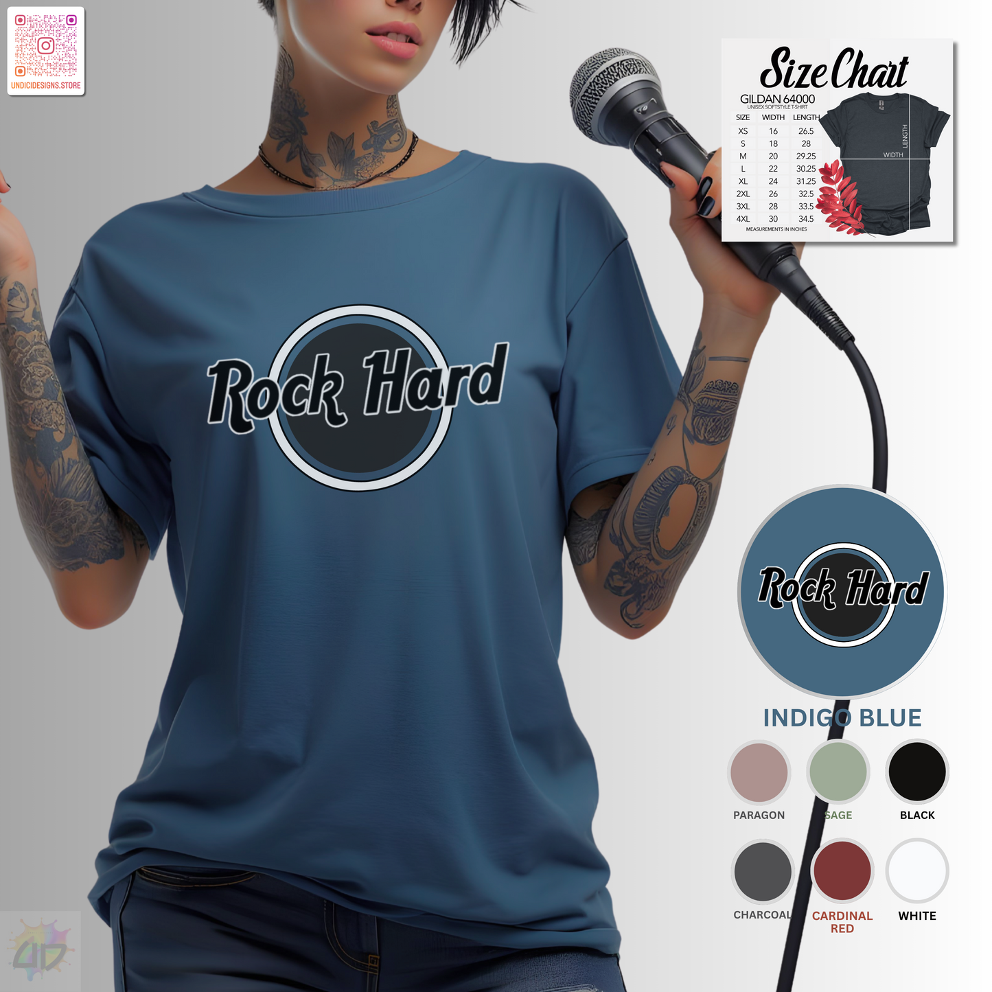 Rock Hard Logo graphic tee.