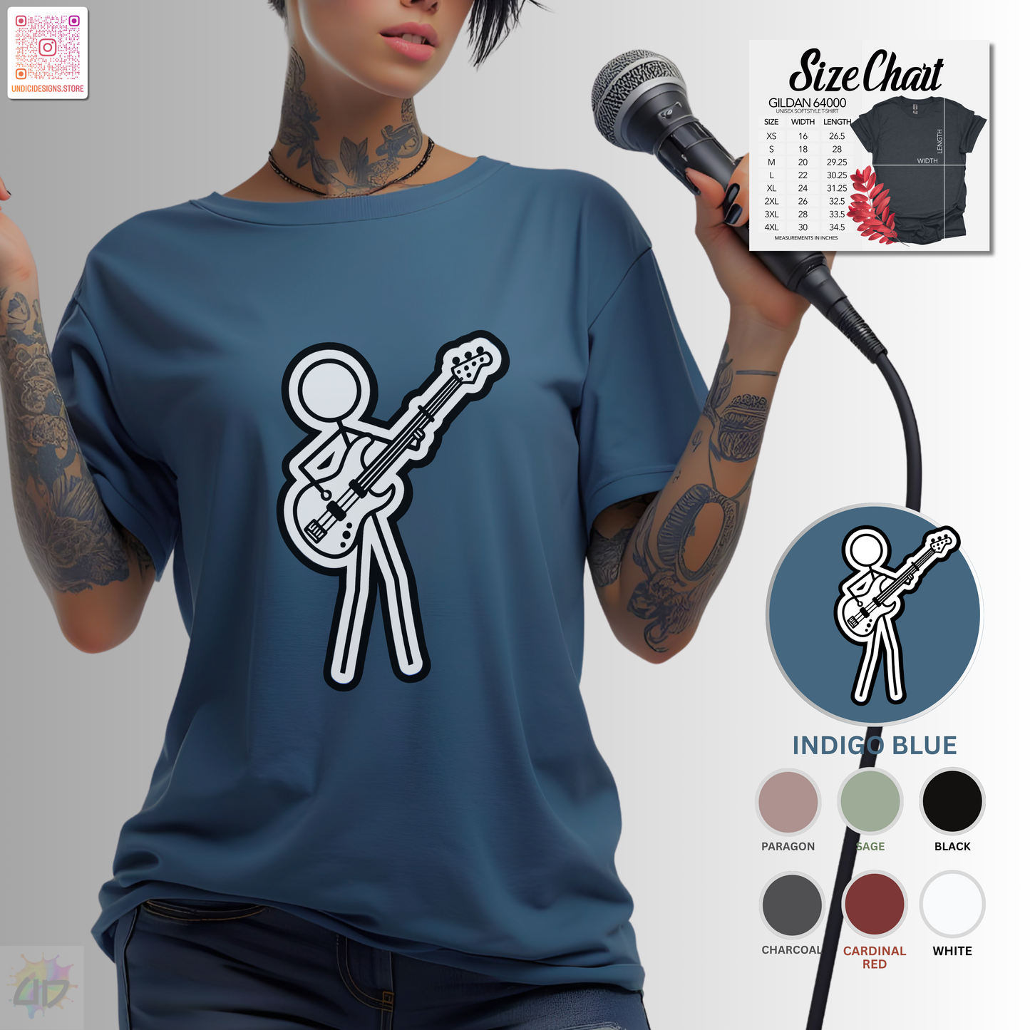 Joe Stick on the bass graphic tee