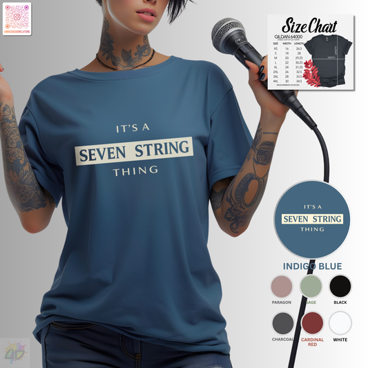 "It's a seven-string thing" with single highlight graphic tee.