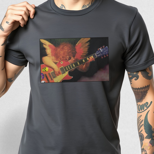 Cherub Playing Guitar Graphic Tee.
