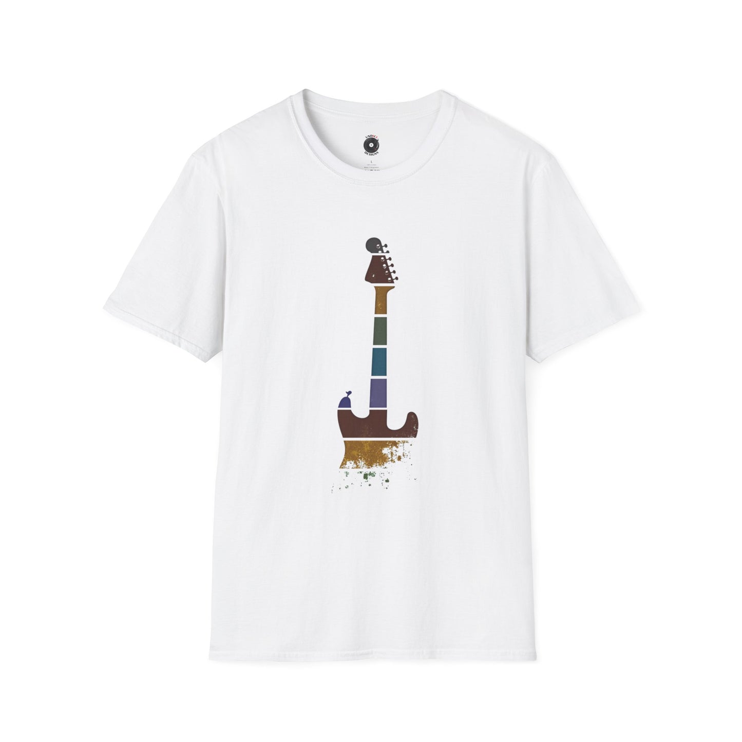 Retro sunset grunge strat style silhouette