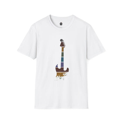 Retro sunset grunge strat style silhouette