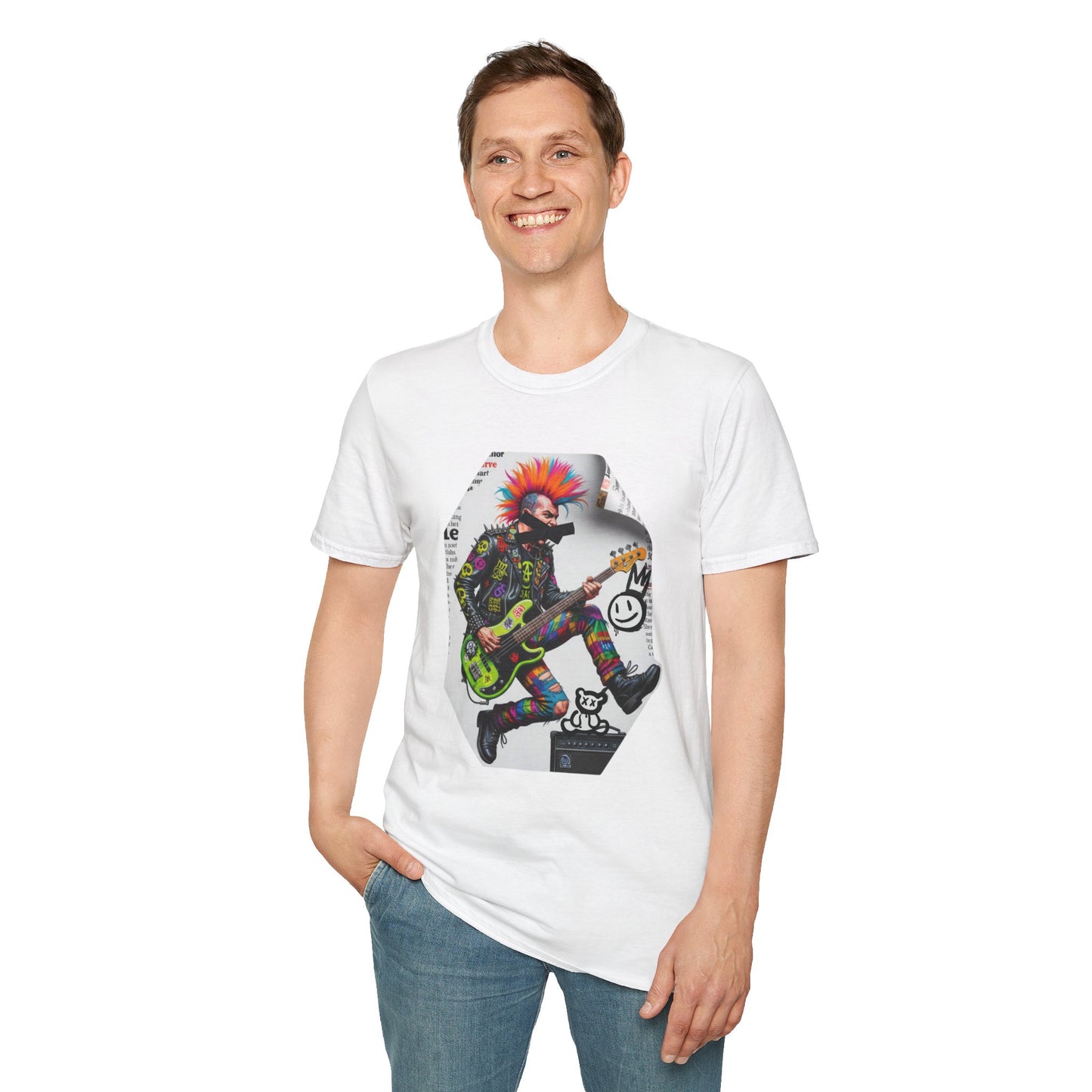 Punk Rock bassist censored graffiti graphic