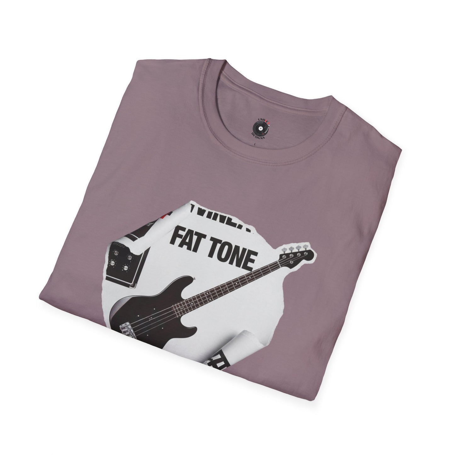 "Fat Tone" black bass cutout graphic