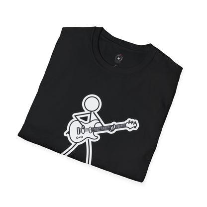 Stick figure playing guitar