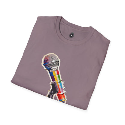 Colorful microphone cutout graphic