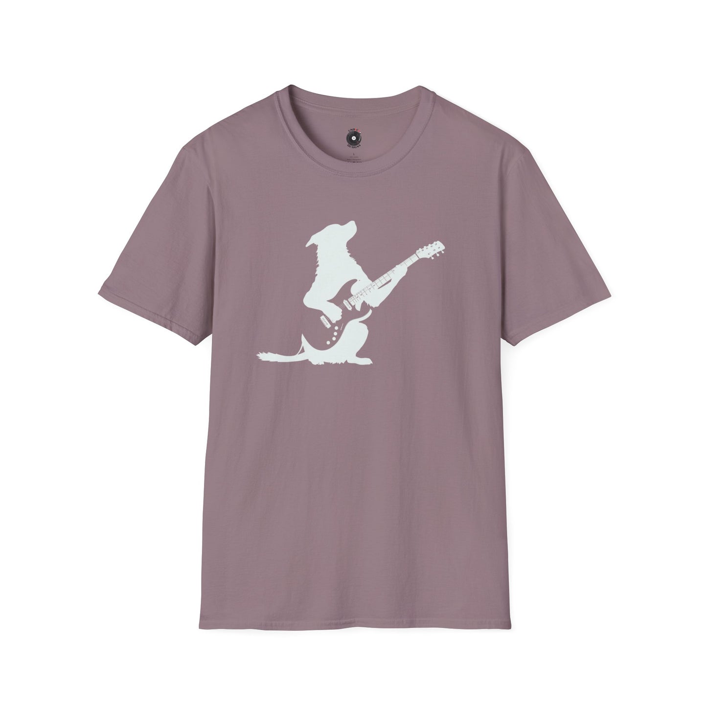 Silhouette of a Pup Playing a Guitar Tee.