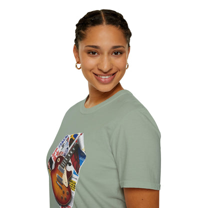 LP style guitar body cutout graphic