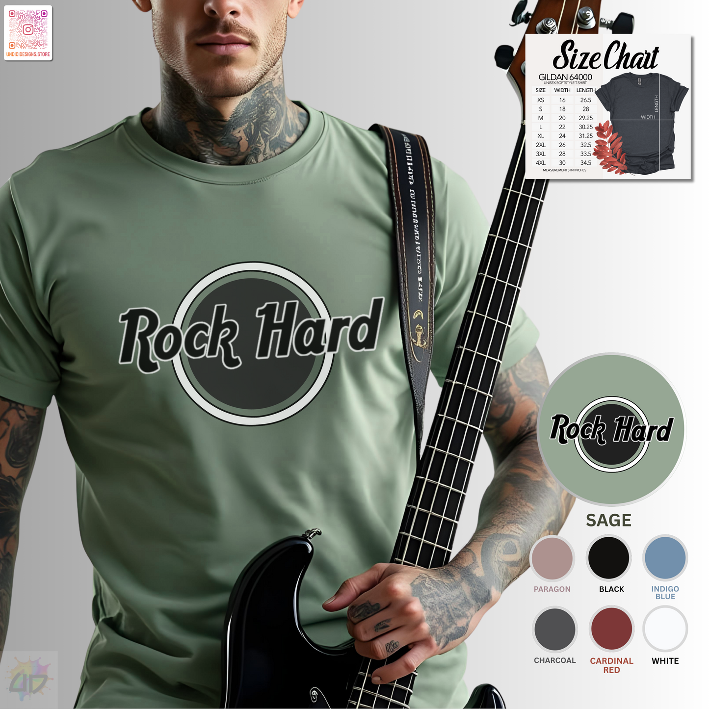 Rock Hard Logo graphic tee.