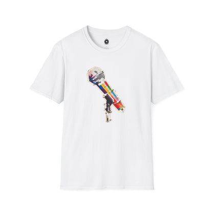 Colorful microphone cutout graphic