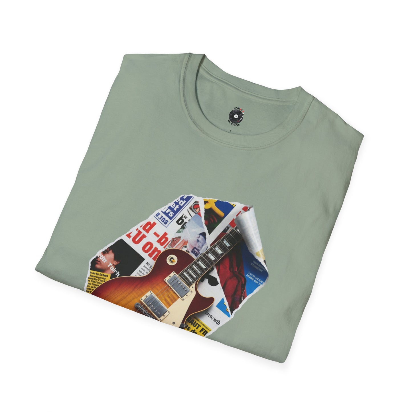 LP style guitar body cutout graphic