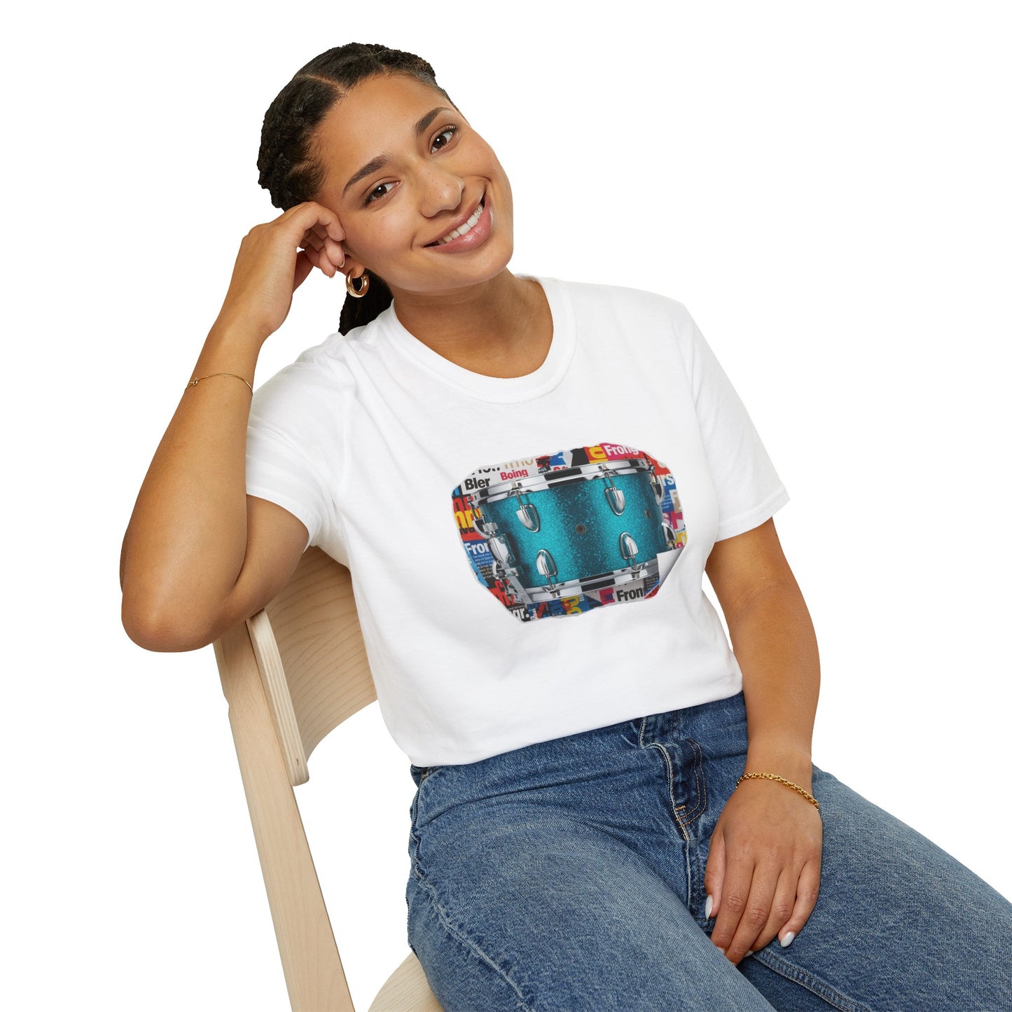 Blue Tom magazine cutout graphic