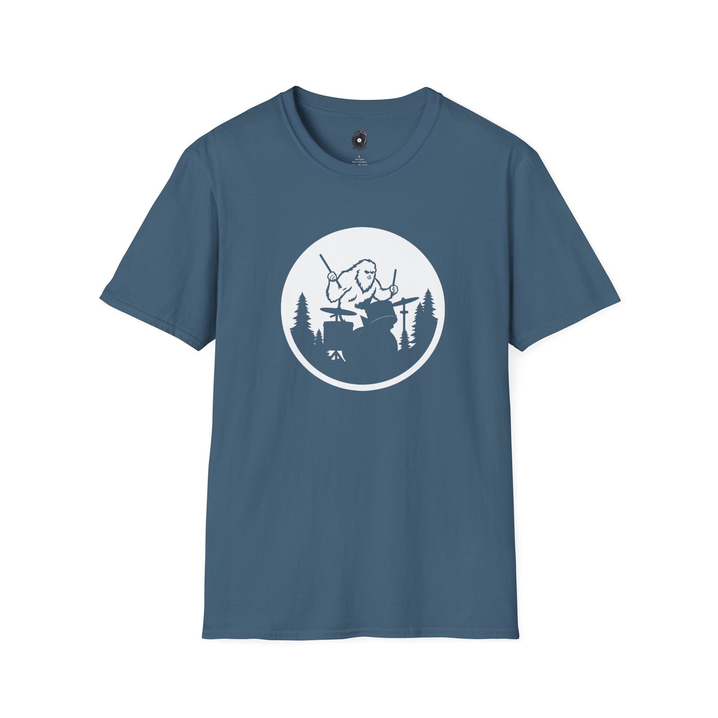 Big Foot Silhouette Playing Drums Graphic Tee.