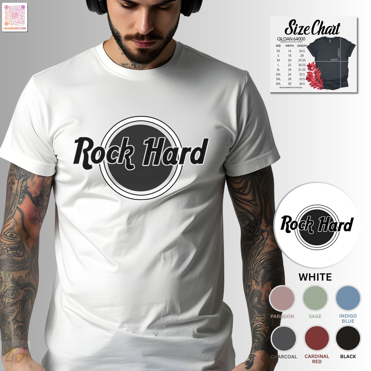 Rock Hard Logo graphic tee.