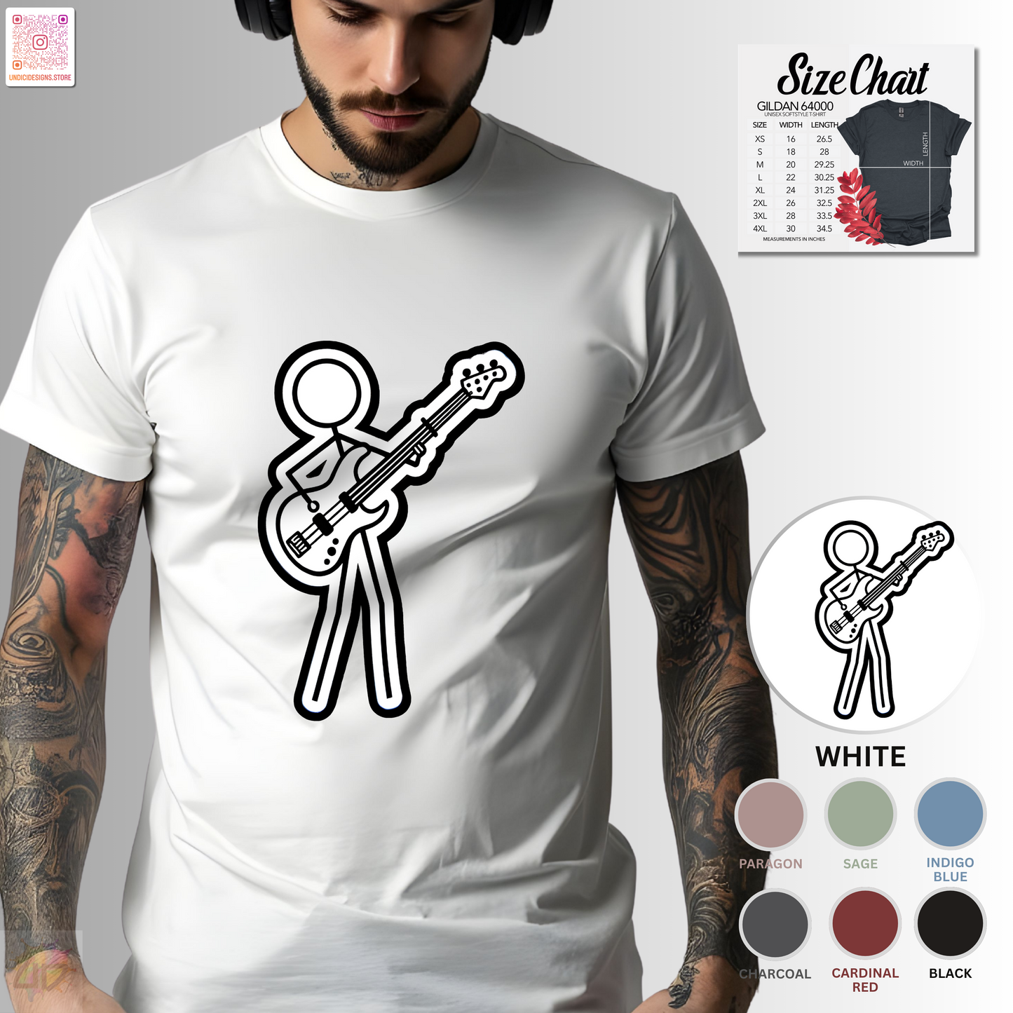Joe Stick on the bass graphic tee