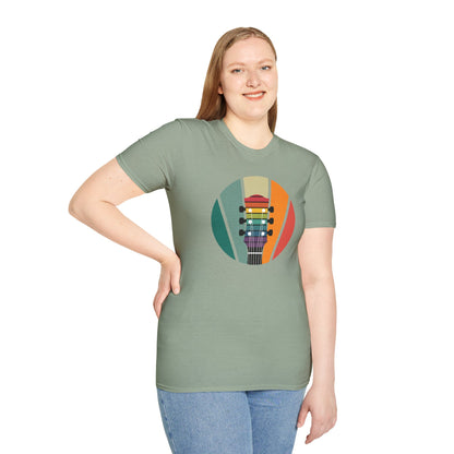 LP style headstock on a retro sunset