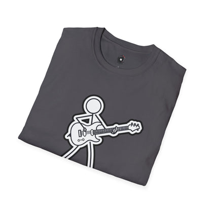 Stick figure playing guitar
