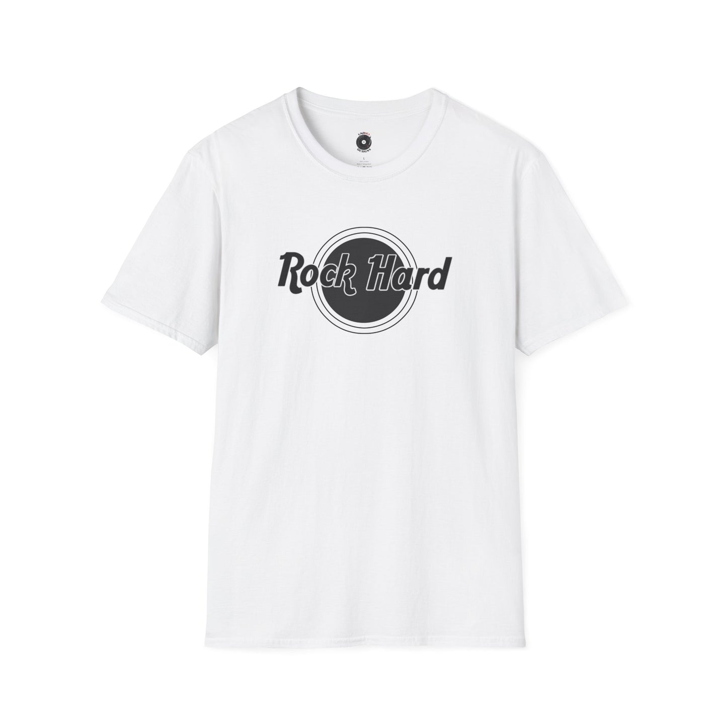 Rock Hard Logo graphic tee.
