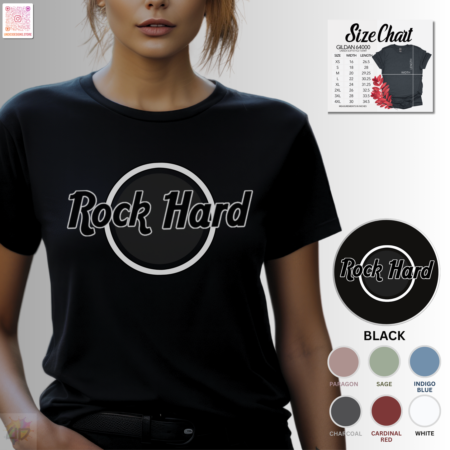 Rock Hard Logo graphic tee.