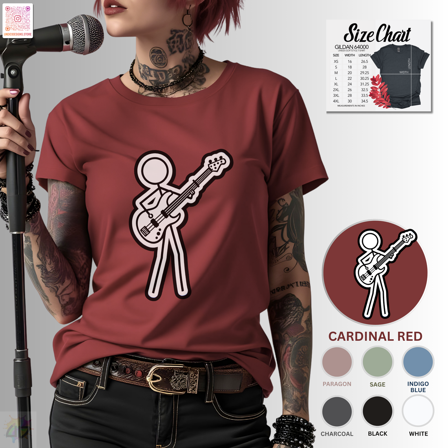 Joe Stick on the bass graphic tee
