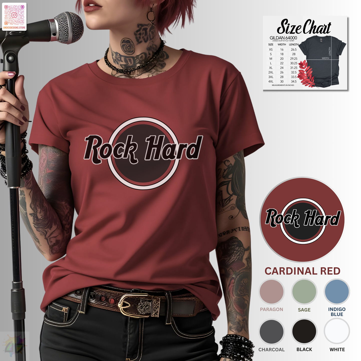 Rock Hard Logo graphic tee.