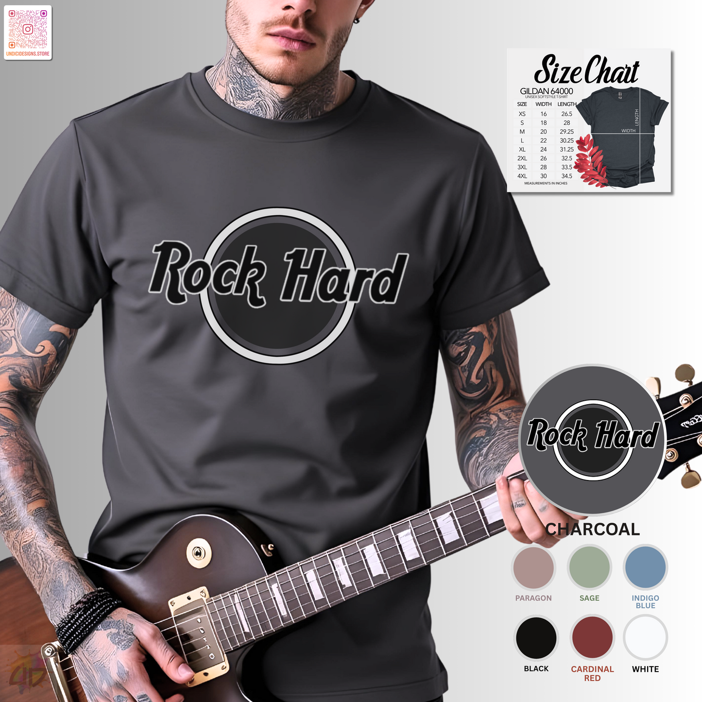 Rock Hard Logo graphic tee.