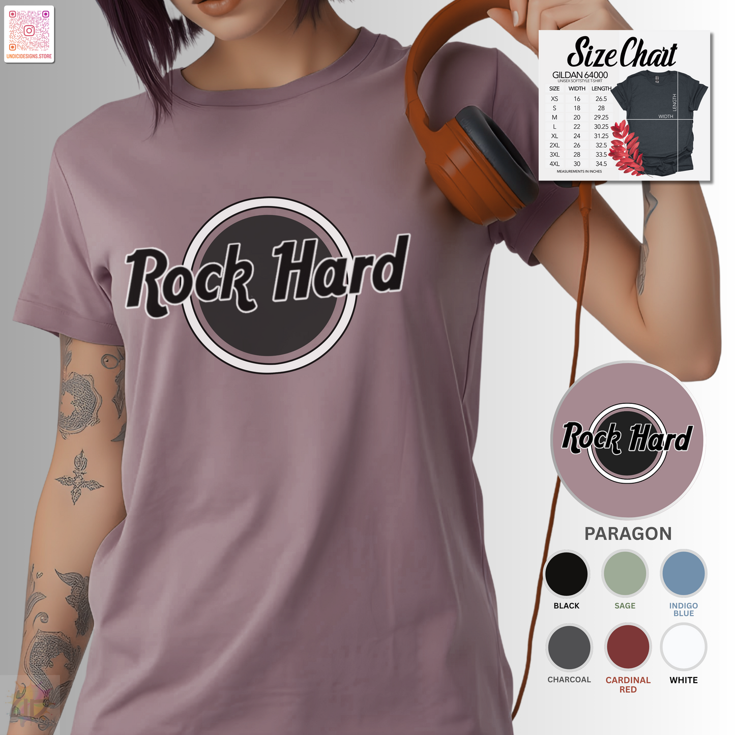 Rock Hard Logo graphic tee.