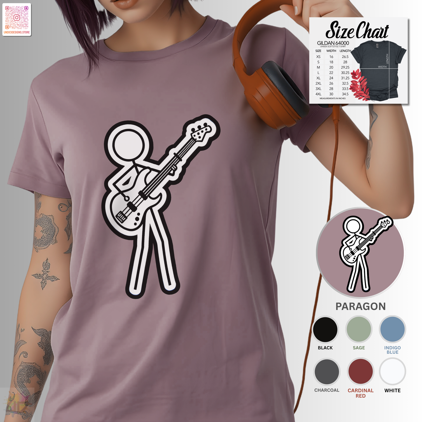 Joe Stick on the bass graphic tee