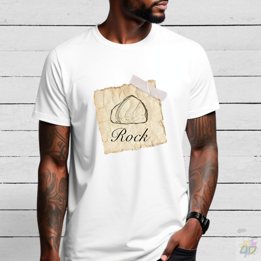 "Rock" Crayon Drawing Graphic Tee.