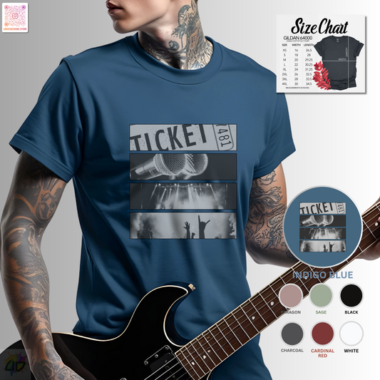 Four concert flags in black and white highlights graphic tee.