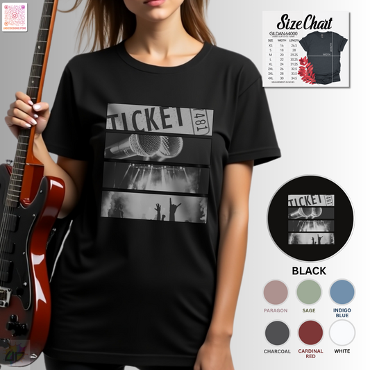 Four concert flags in black and white highlights graphic tee.