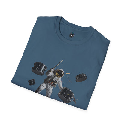 Astronaut Drummer floating in space