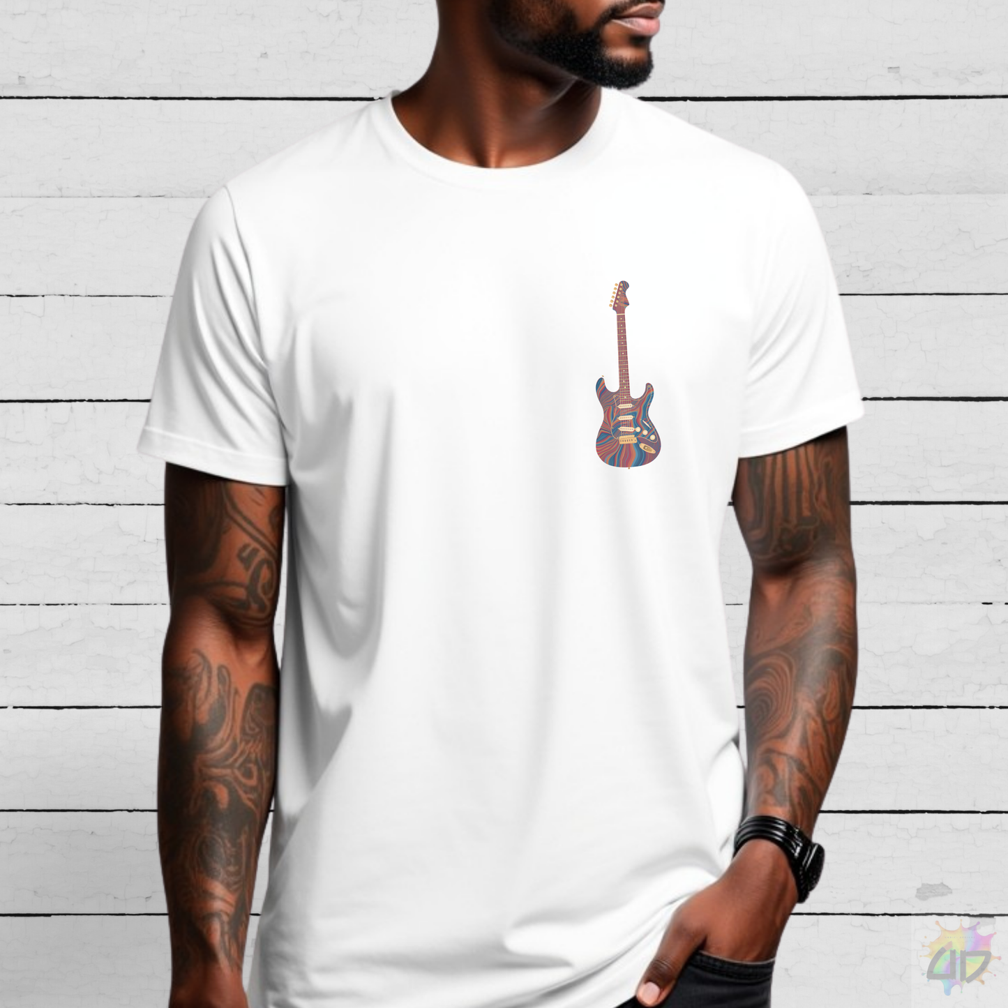 Psychedelic Strat Style Pocket Graphic Tee.