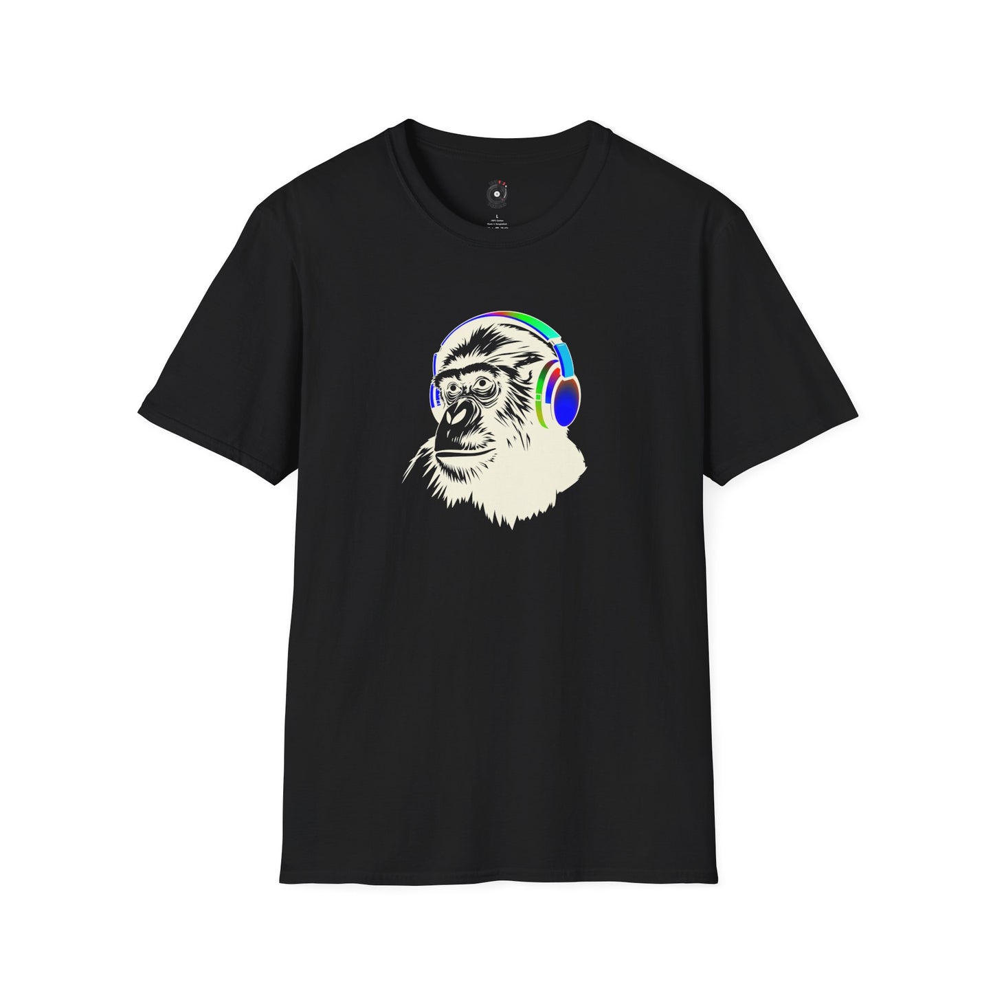 Gary the gorilla wearing colorful headphones graphic.