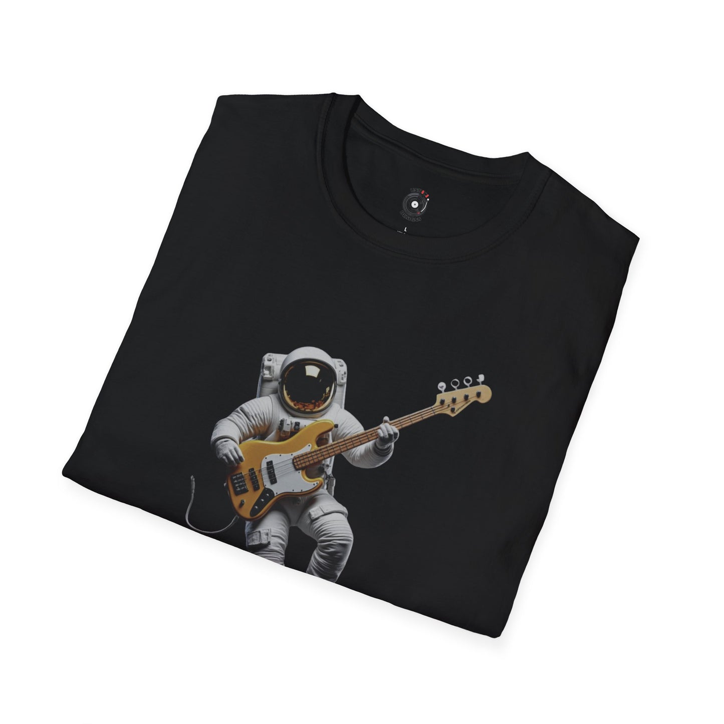 Astronaut playing bass in space