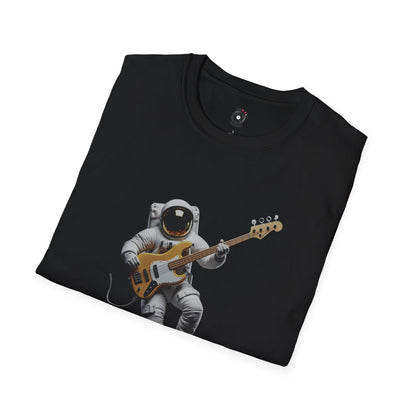 Astronaut playing bass in space