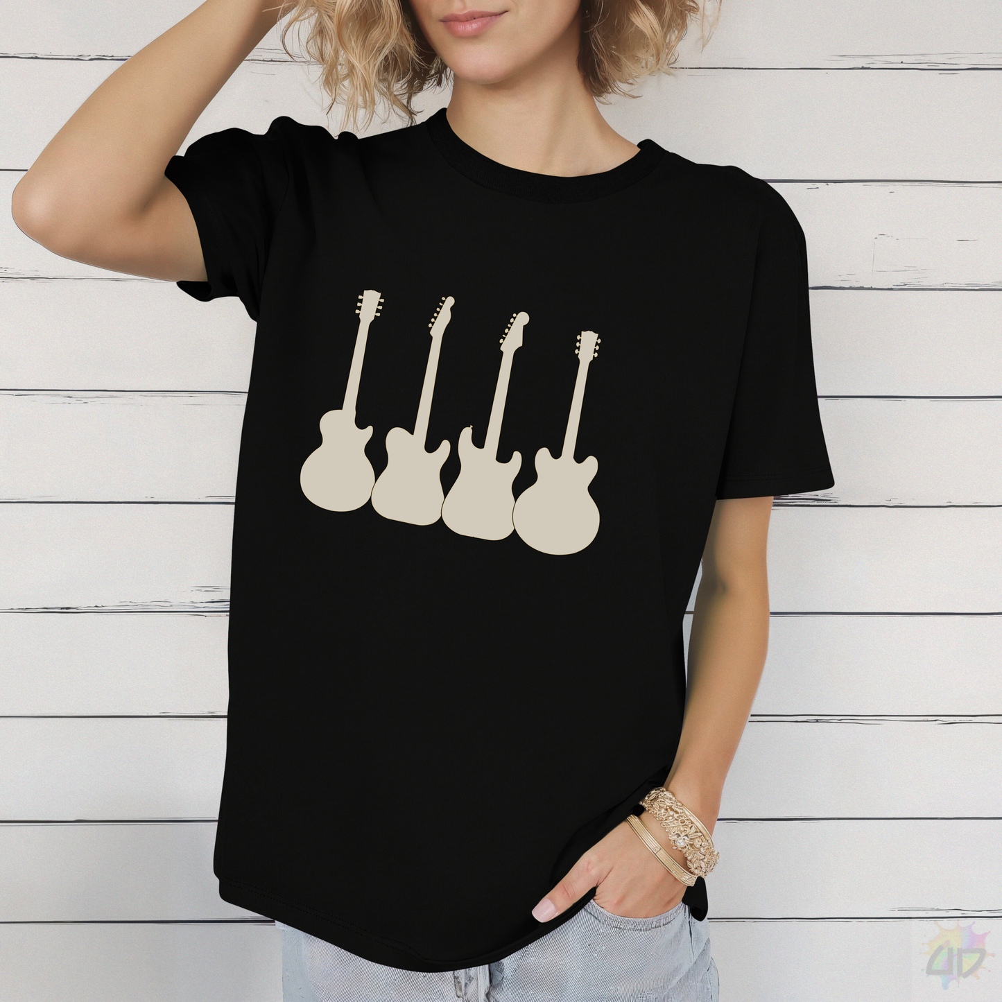 Four Guitars Graphic Tee.