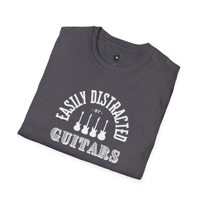 "Easily distracted by guitars" in a radius graphic.