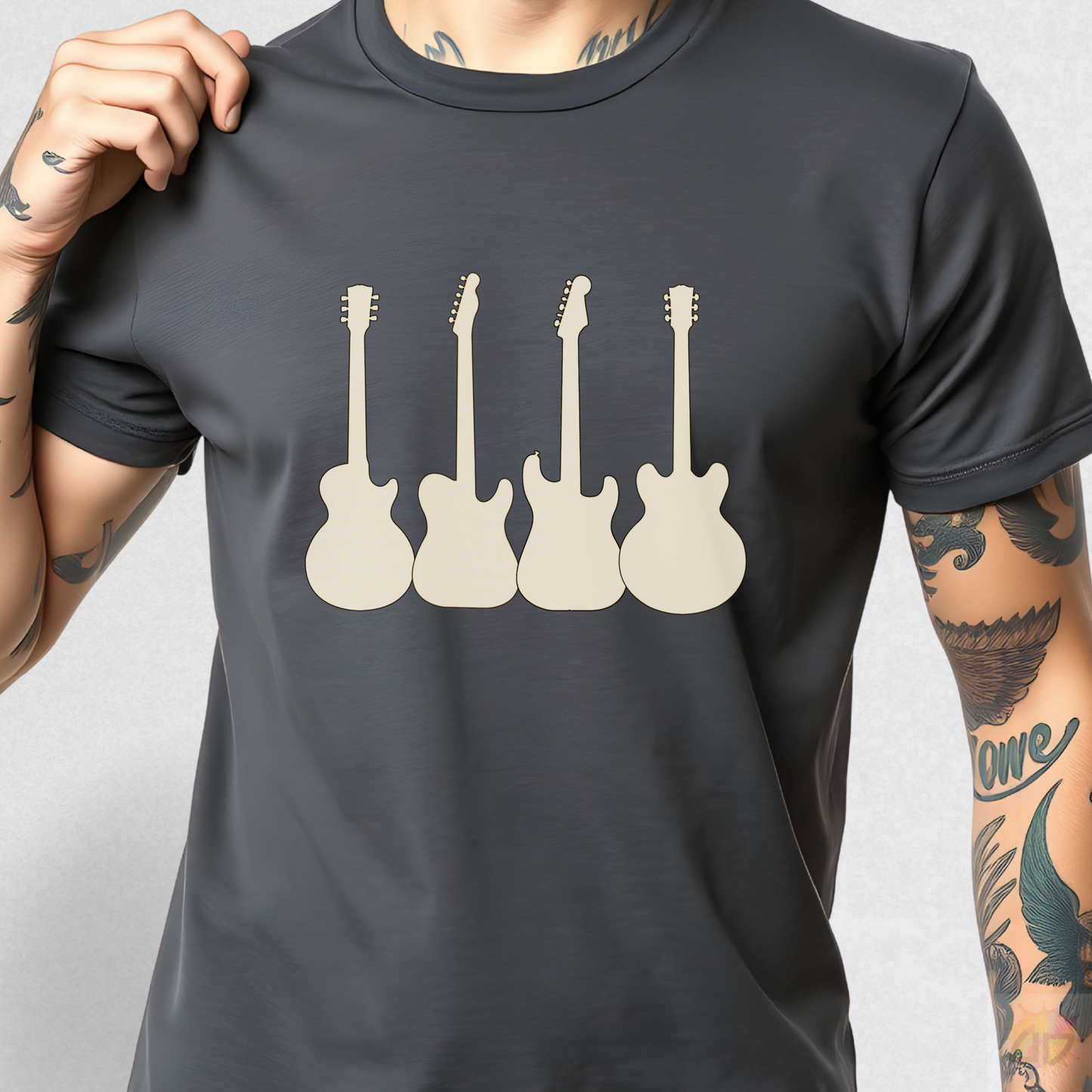 Four Guitars Graphic Tee.
