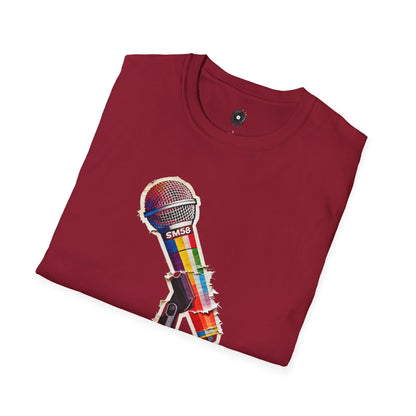 Colorful microphone cutout graphic