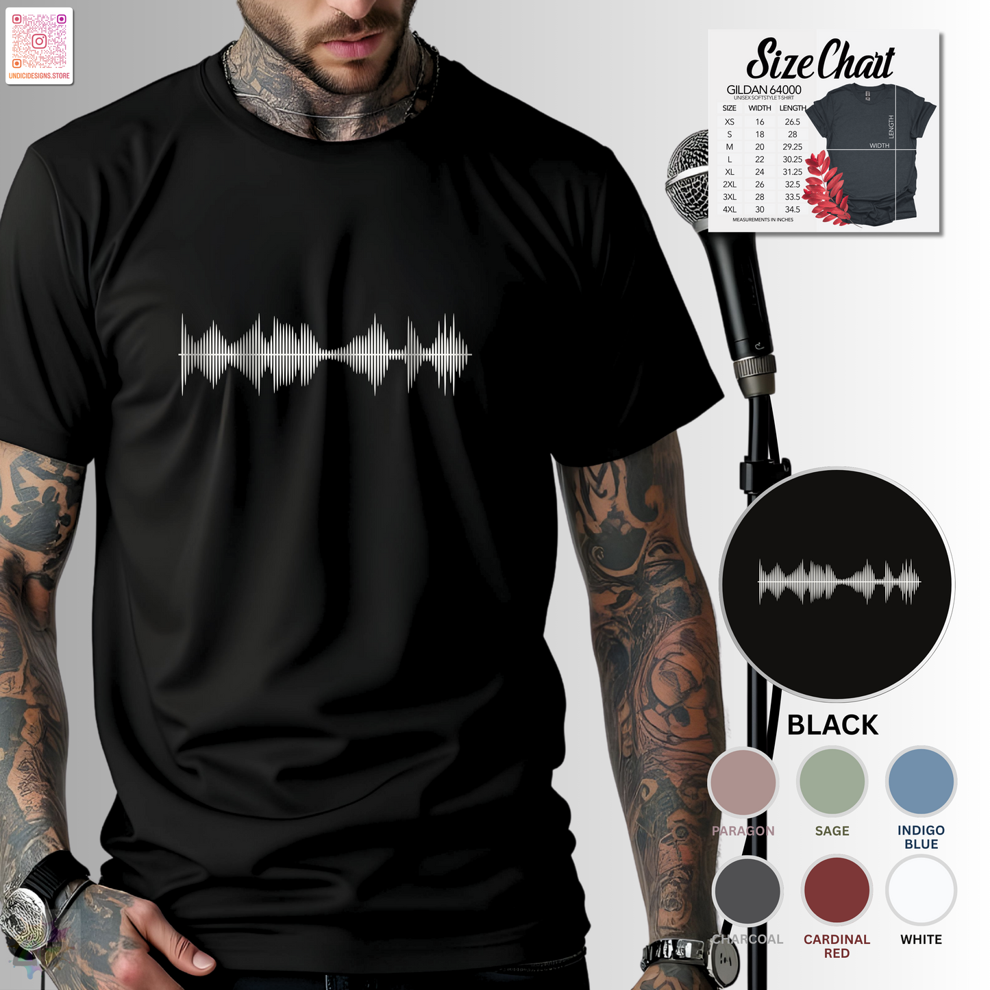 Sound wave graphic tee.