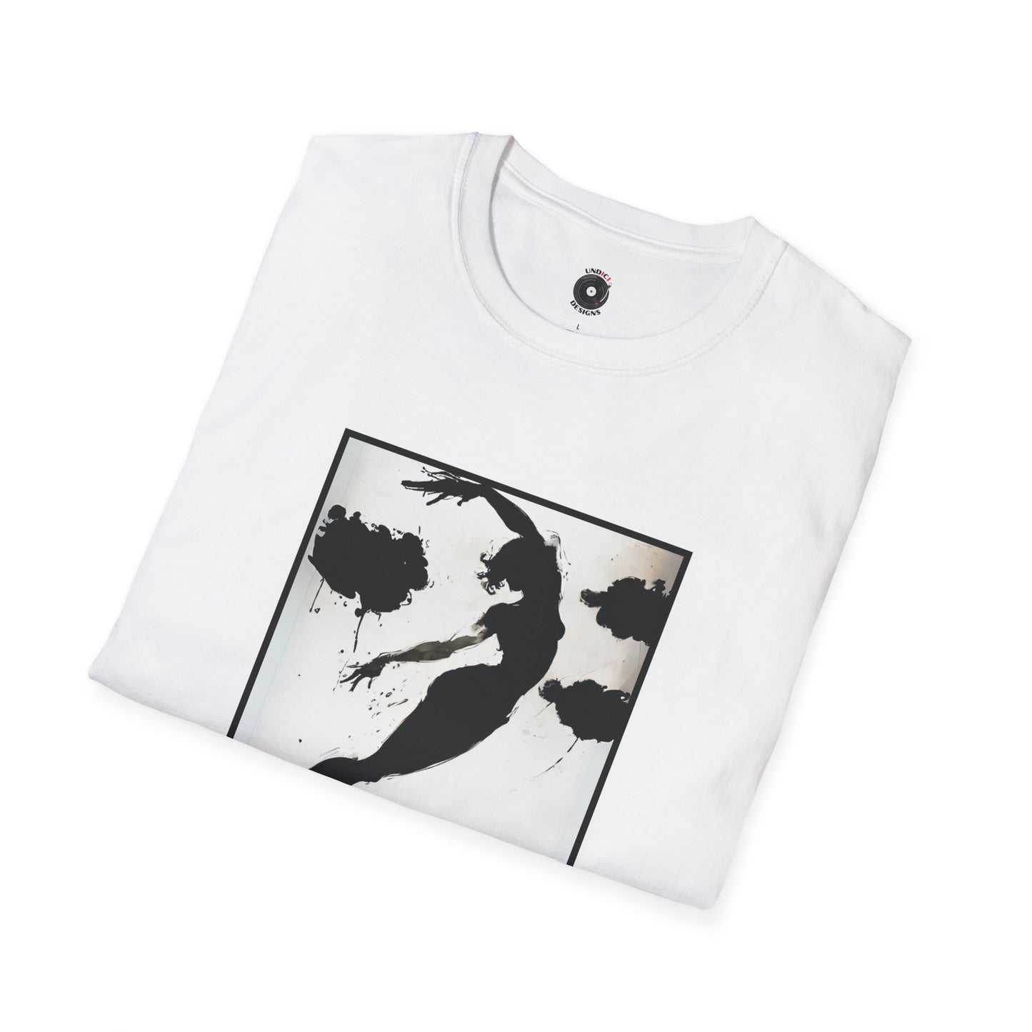 Bass clef in woman's silhouette graphic on a white background.