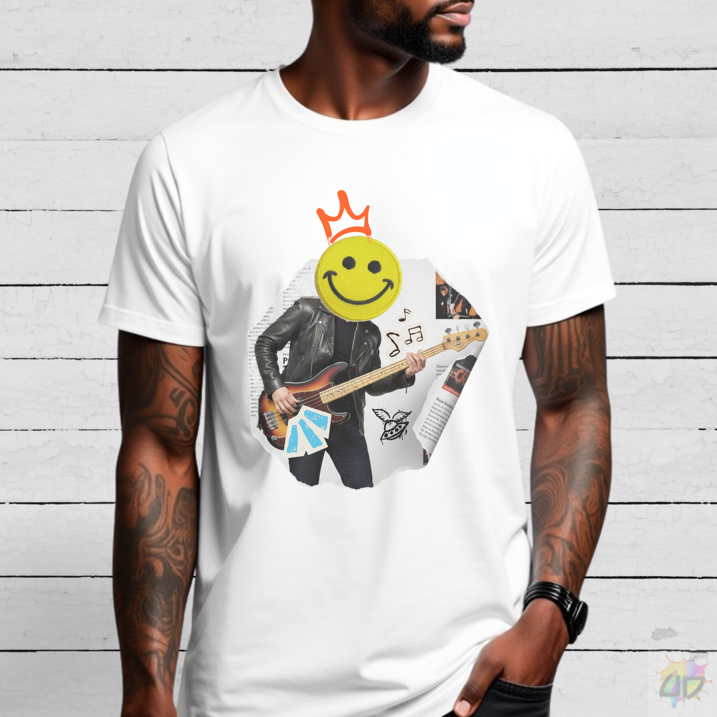 Rock Bassist Graffiti Graphic Tee.