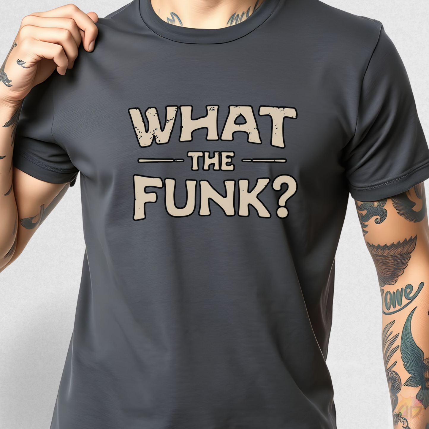 "What The Funk? in Vintage Style Text.