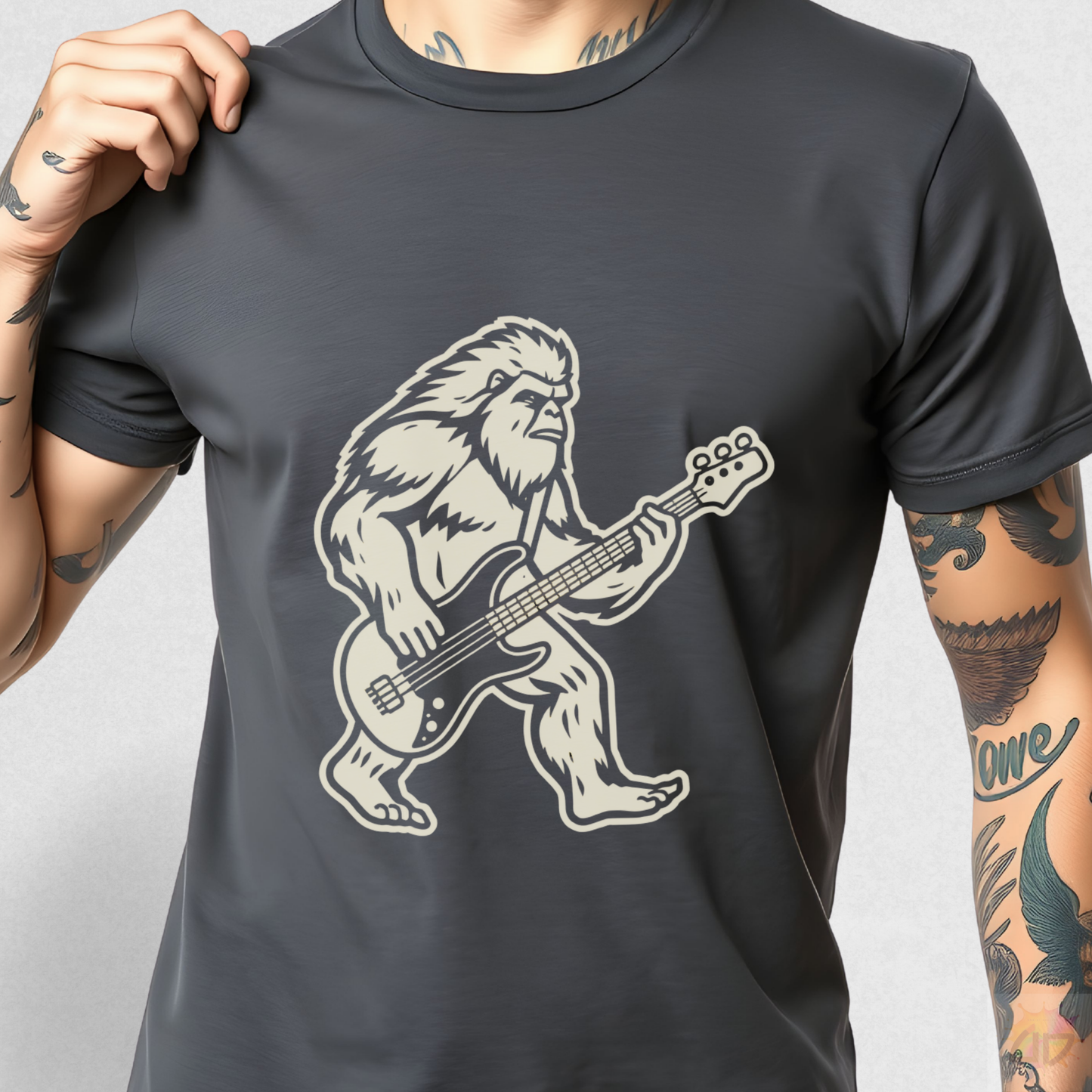 Yeti with Bass Guitar Graphic Tee.