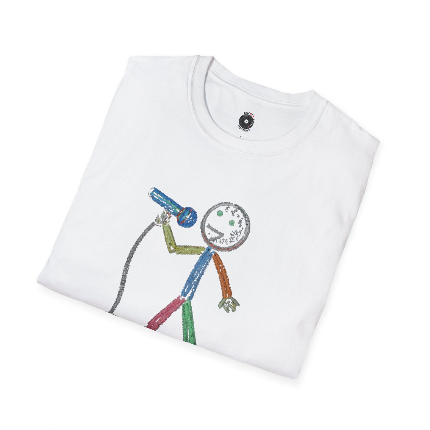 Singer in crayon graphic